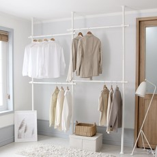 Virtue Nine 一般型立柱式鋼製4層衣架, 白色