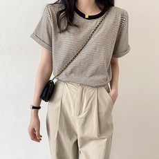 Unijey 女款 Stis 條紋圓領短袖T恤