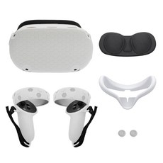 DAEHAN Oculus Quest 2 VR遊戲配件組 耳機+搖桿+鏡頭+矽膠保護套 白色, 1組, DH-KITOQ04
