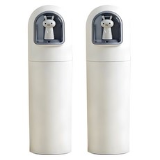 THE ZAKKA 膠囊兔子便攜式牙刷收納盒, 2個, 白色