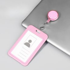 Goems 易拉扣名牌 姓名牌 7 x 11.2 cm, 2個, 粉紅色直式