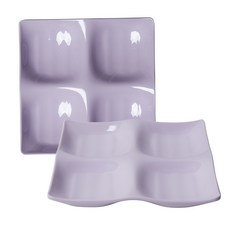 便當之王4格分隔盤, 2個, 丁香紫