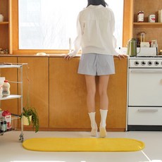 Knock Knock 馬卡龍色系浴室地墊 廚房地墊, 黃色