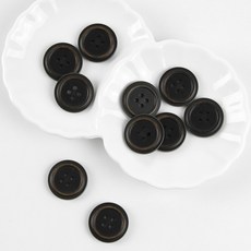 Sewing by Hand 經典復古鈕扣 22mm CP-012, 10個, 深棕色