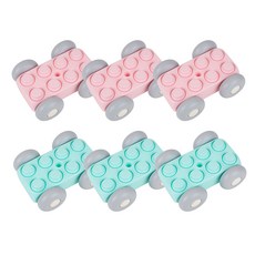 酷酷玩具 甜心車輪大積木 2款 x 3件組, 粉紅色, 薄荷綠, 1個