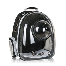Jinho寵物四季太空艙後背包, 黑色的