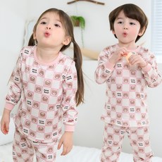 bonumam 青少年學生西洋棋小熊九分緹花家居服上下衣褲套裝