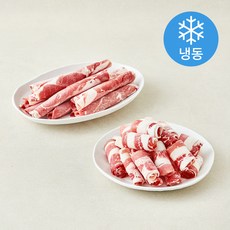 양고기 소고기 반반팩 샤브샤브용 세트 500g (냉동), 1세트