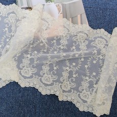 NASANDECO 夏特蓮刺繡蕾絲布料, 象牙白