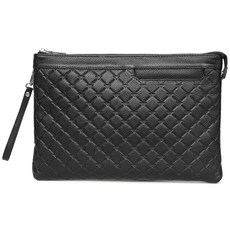 블루마운트 남성용 소가죽 슬림 퀼팅 크로스백 겸 클러치 CPZ28688