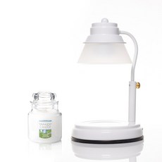 AIND 韓國製定時白色融蠟燈 + 洋基蠟燭 小 104g 套組, 潔淨棉花