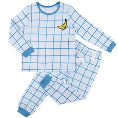 Maykids 孩童香蕉格紋圖案9分袖上衣+9分褲