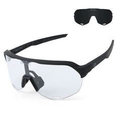 Oaklans X301 自行車專用護目鏡鏡框 + 偏光變色鏡片組, 黑色鏡框 + 黑色偏光鏡片