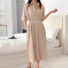 Dewy Quri 襯衫短袖綁帶孕婦洋裝