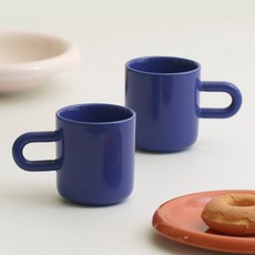 이우아여사 오데뜨 버블 머그컵 350ml, 딥블루, 2개