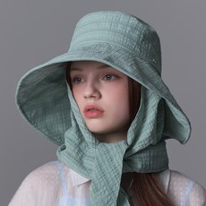 whitesands 格紋鬆餅格空氣感可拆卸遮陽圍巾Robein軟盤帽