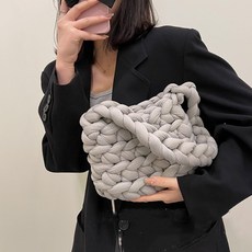 Claire 手工粗毛線手提包 DIY 材料包 小型, 1套, TYPE 12 灰色