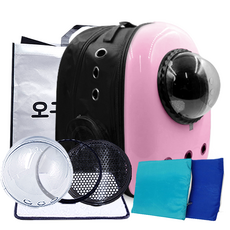 ye pet 寵物宇宙飛船外出包+防水墊, 嬰兒粉色(袋)/隨機發貨(墊)