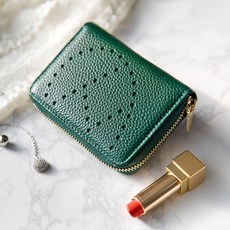 CCREANG 女用牛皮H拉鍊短夾 W8145