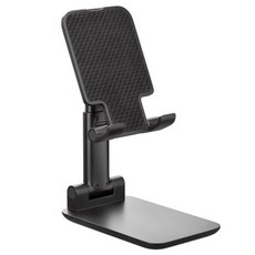 Home Planet 桌上型折疊式智慧型手機支架 11 x 6.5 x 12.5~16.5cm, 黑色, 1個