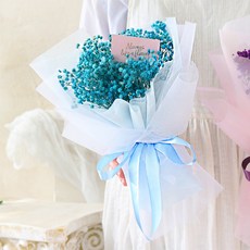 ScentBasket 不凋謝鮮花 永生鮮豔滿天星花束, 海洋藍