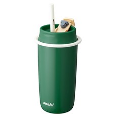 mosh 拿鐵吸管保溫杯, 啞光綠, 480ml, 1個