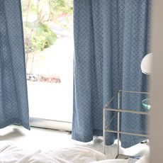 編織水洗丹寧窗簾, 中藍色