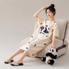 I CAN SIMPLE 孕婦空氣棉舒適連身睡裙 F款