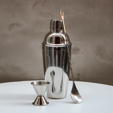 Mrs. Home 雞尾酒雪克杯 700ml + 量酒器 25 x 40 ml + 吧匙套組, 1套, 單一顏色