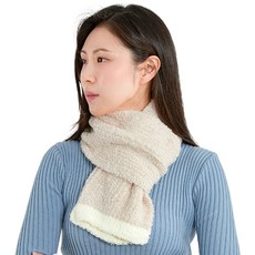 LUMASS JECO 線條超細纖維圍巾, 米色, 1個