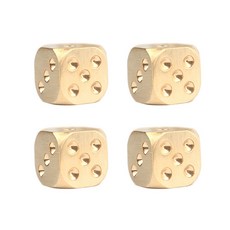 TheFlow 高級黃銅骰子 布爾喬亞 大富翁 13mm x 4p, 金色, 4個