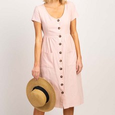 스타 라운드 버클 루즈 원피스