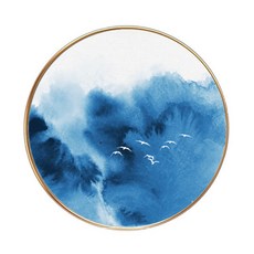 홈인테리어 원형 풍경 동양화 그림 액자 YT_RA916 G타입, 골드