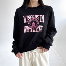 플랜데이 여성용 코이 나염 루즈핏 맨투맨