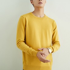 soleil 男士日常穿搭素色圓領針織衫