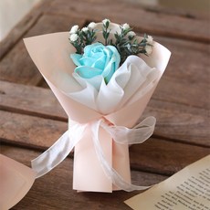 센트바스켓 조화 납골당 비누꽃 장미 미니 꽃다발, 스카이, 1개