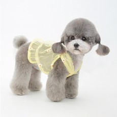 PASTEL PET 寵物花朵透視背心, 黃色