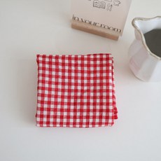 메종텍스타일 여성용 면100 이중거즈 탄탄 체크 손수건