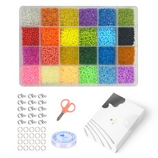 DIY 24色珠子配件工具組 3mm, 混色, 1組