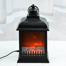 Home mine 壁爐篝火LED小夜燈, 黑色