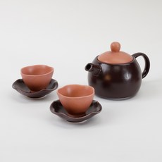 月鹽 韓國手工陶瓷茶具茶杯禮盒, 1套, 深紫色