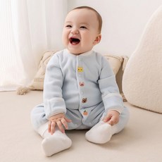 Bebeniz 新生兒彩色動物刷毛長袖連身衣