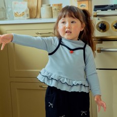 First Blue 兒童冬季荷葉邊T恤