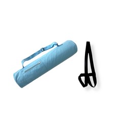 純色大容量瑜伽墊+包帶套組 B11, 藍色