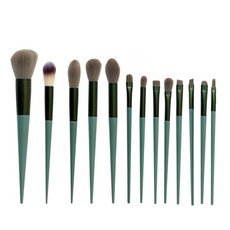 綜合化妝刷 13款+束口收納袋, 綠色, 1套