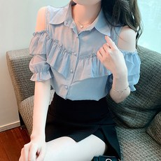 LUNA GIRL Mondri 荷葉邊女襯衫