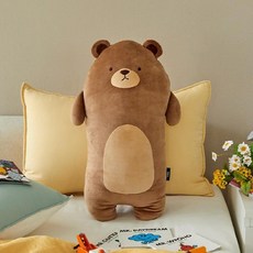 Modern House 柔軟觸感小熊長抱枕, 棕色