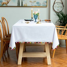 五彩繽紛球飾素色桌布, 混色, 140 x 180 cm