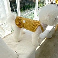 MAGDOG 莫里斯亞麻連身裙, 1個, 芥末黃