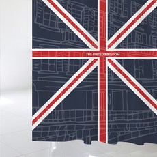 디자인수풀 샤워커튼 북유럽 스타일 sc506 L 1800 x 1880 mm + 플라스틱 고리 12p + 화이트 커튼봉 풀세트, 1세트, 멀티(혼합)컬러